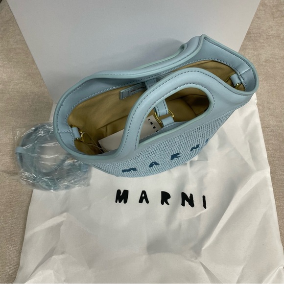 Marni Sky Blue Woven Tote - Picture 4 of 7
